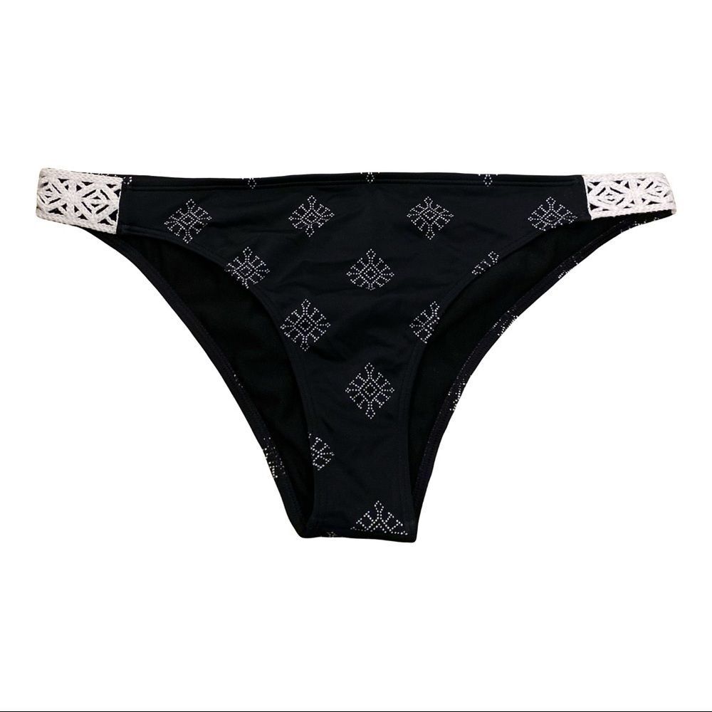 Roxy Bikini Bottom NWT Take Me To The Sea Size Large Athracite Pearly
